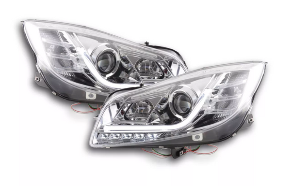 FK LED DRL Scheinwerfer Angel Eyes Halo Opel Vauxhall Insignia 08+ Chrom LHD