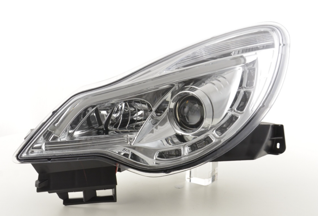FK Paar LED DRL Projektor Halo-Scheinwerfer Opel Vauxhall Corsa D 2011+ Chrom RHD