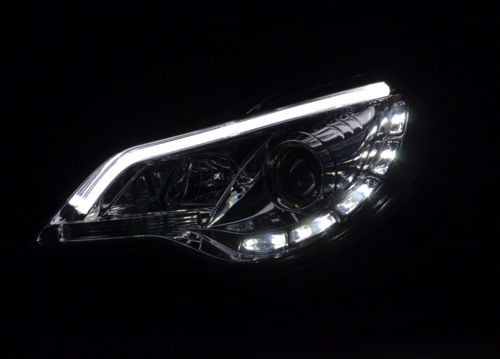 FK Pair LED DRL Projector Halo headlights Opel Vauxhall Corsa D 2011+ Chrome RHD