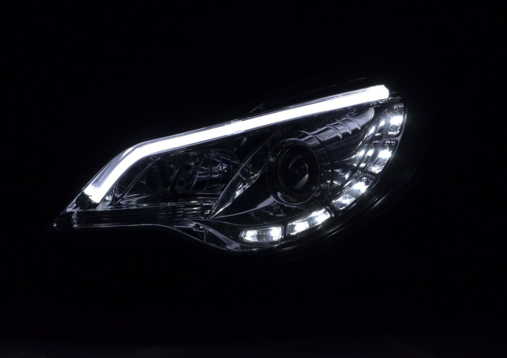 FK Pair LED DRL Projector Halo headlights Opel Vauxhall Corsa D 2011+ Chrome LHD