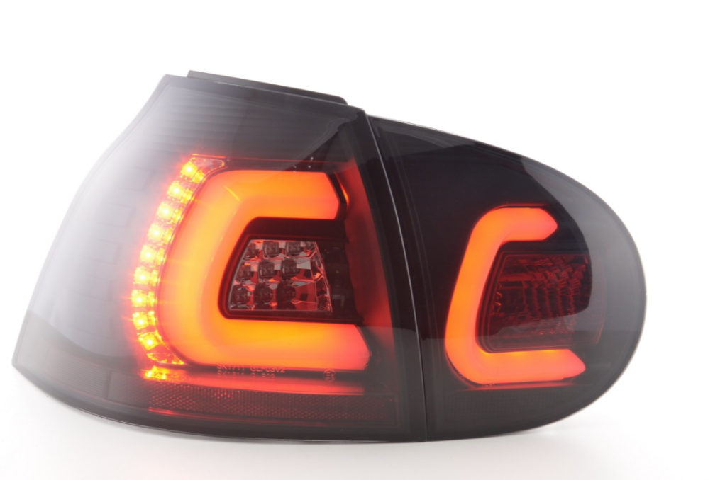 FK Pair LED Rear Lights Lightbar VW Golf 5 MK5 03-08 Black 1K LHD inc harness