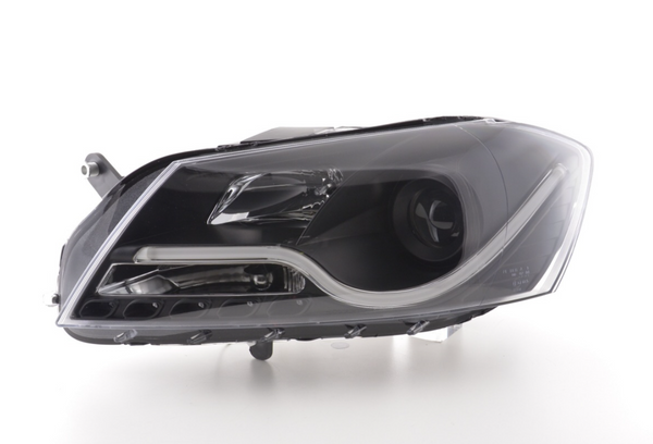 FK Set LED DRL Halo Eye Headlights VW Passat B7 3C 10- black LHD