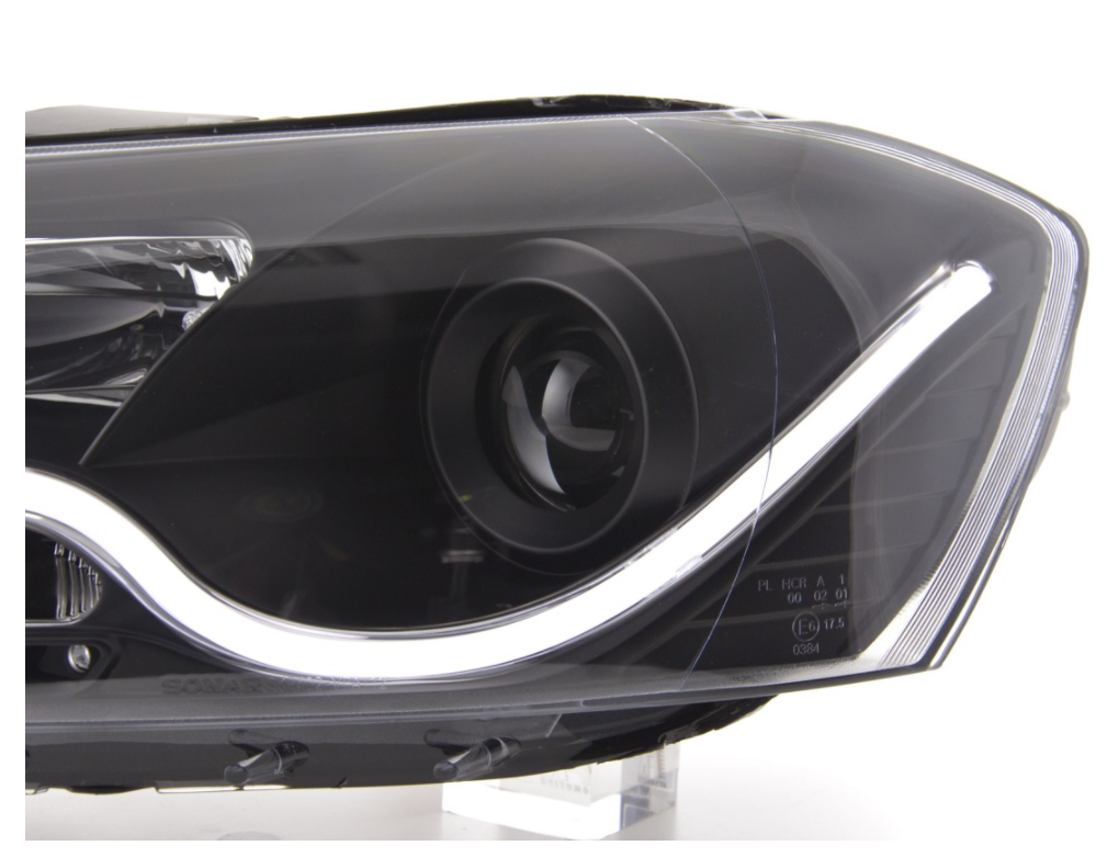 FK Set LED DRL Halo Eye Headlights VW Passat B7 3C 10- black LHD