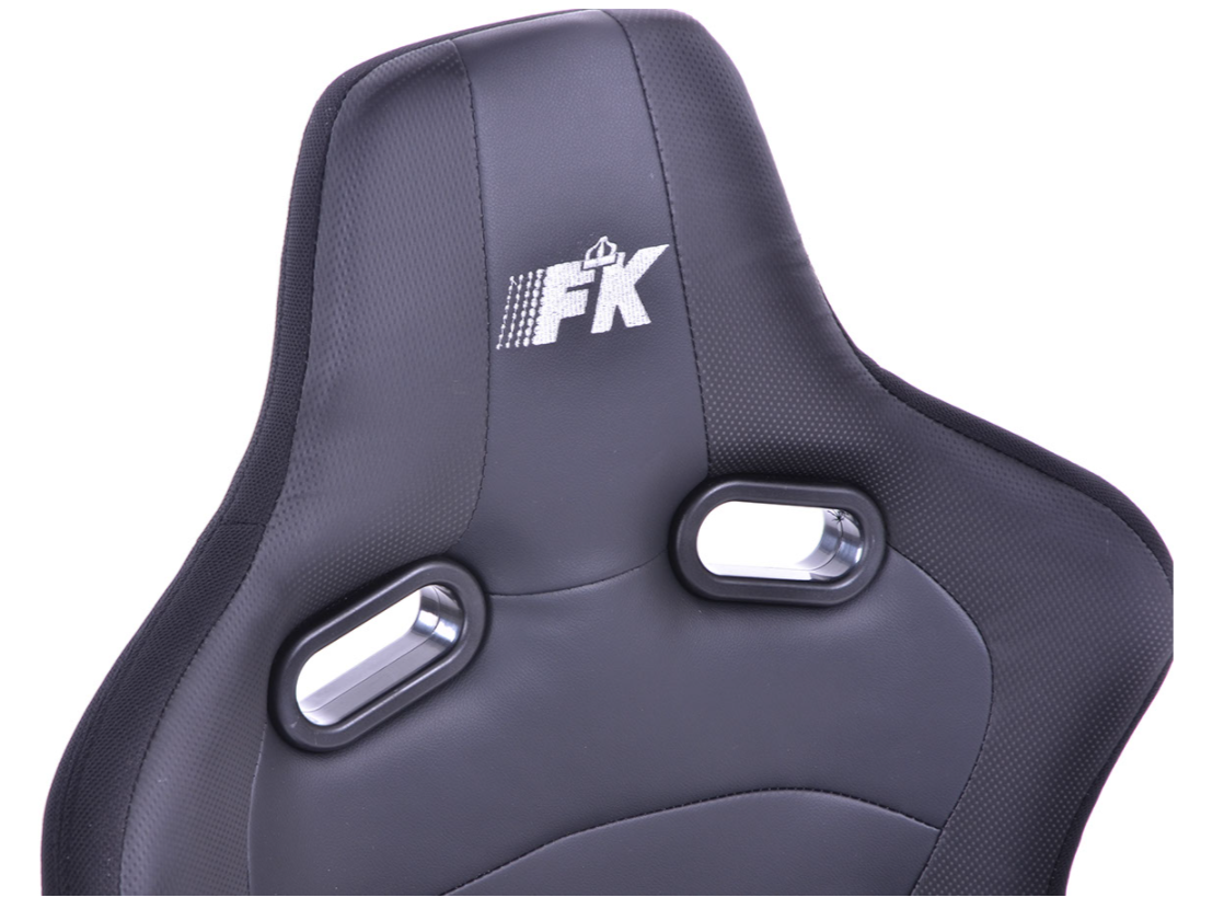 FK Universal Full Bucket Sports Seats Black on Black Synthetic Leather Carbon