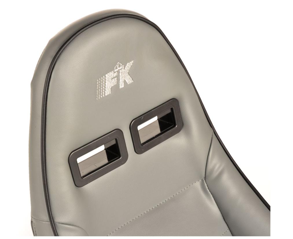 FK Universal Bucket Sports Seats Grey Porsche 911 Style Retro Classic Piping