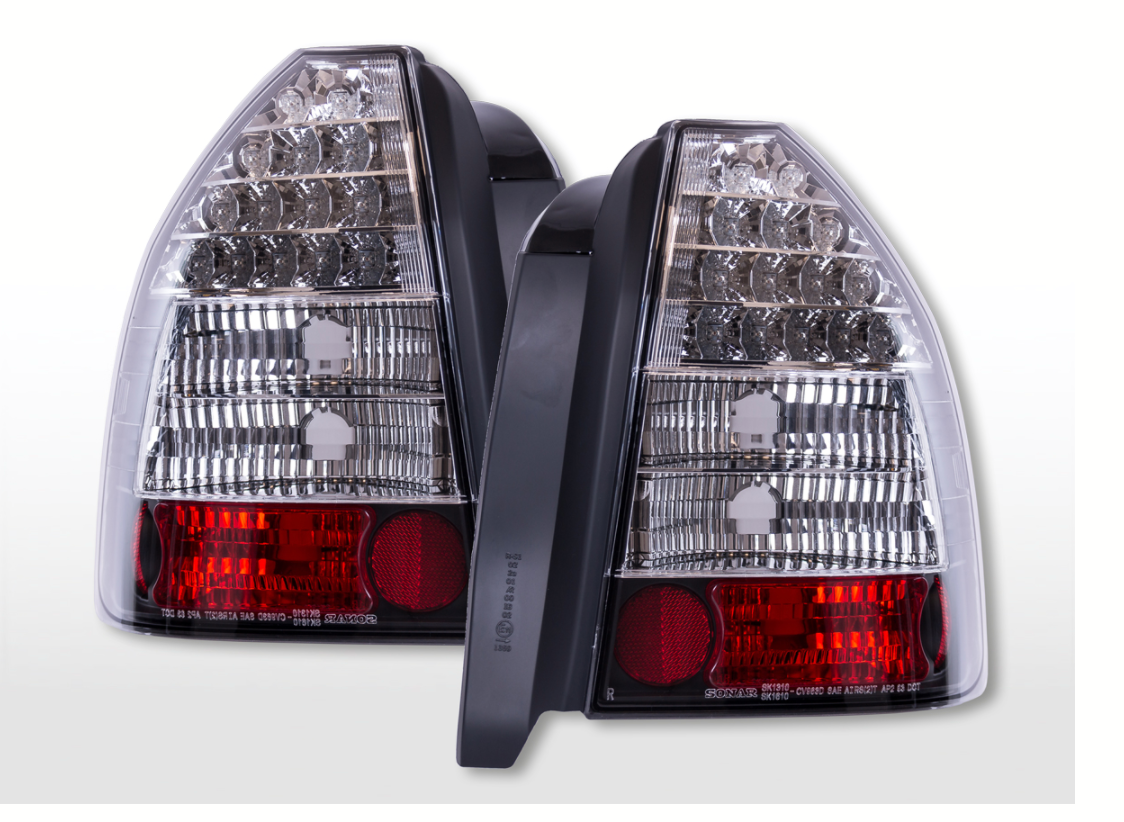 FK Automotive Paar LED-Lichtleisten-Rückleuchten Honda Civic EJ9 EK1 MK2 MK3 96–01