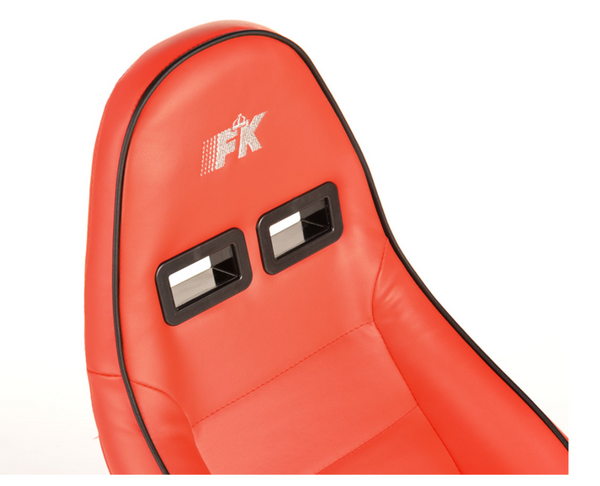 FK Universal Bucket Sports Seats Red Porsche 911 Style Retro Classic Piping