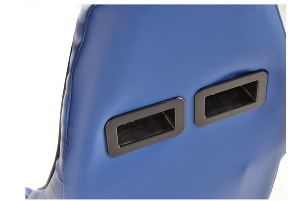 FK Universal Bucket Sports Seats Blue Porsche 911 Style Retro Classic Piping