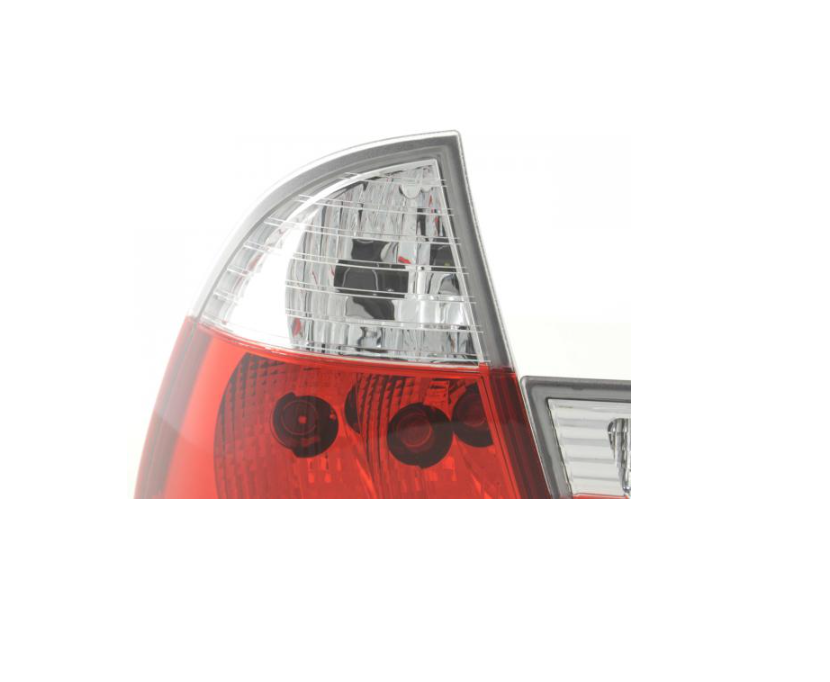 FK Paar LED-Lichtleiste RÜCKLEUCHTEN BMW 3er E46 99-02 weiß / roter Kristall