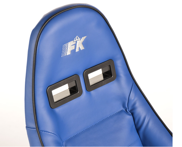 FK Universal Bucket Sports Seats Blue Porsche 911 Style Retro Classic Piping