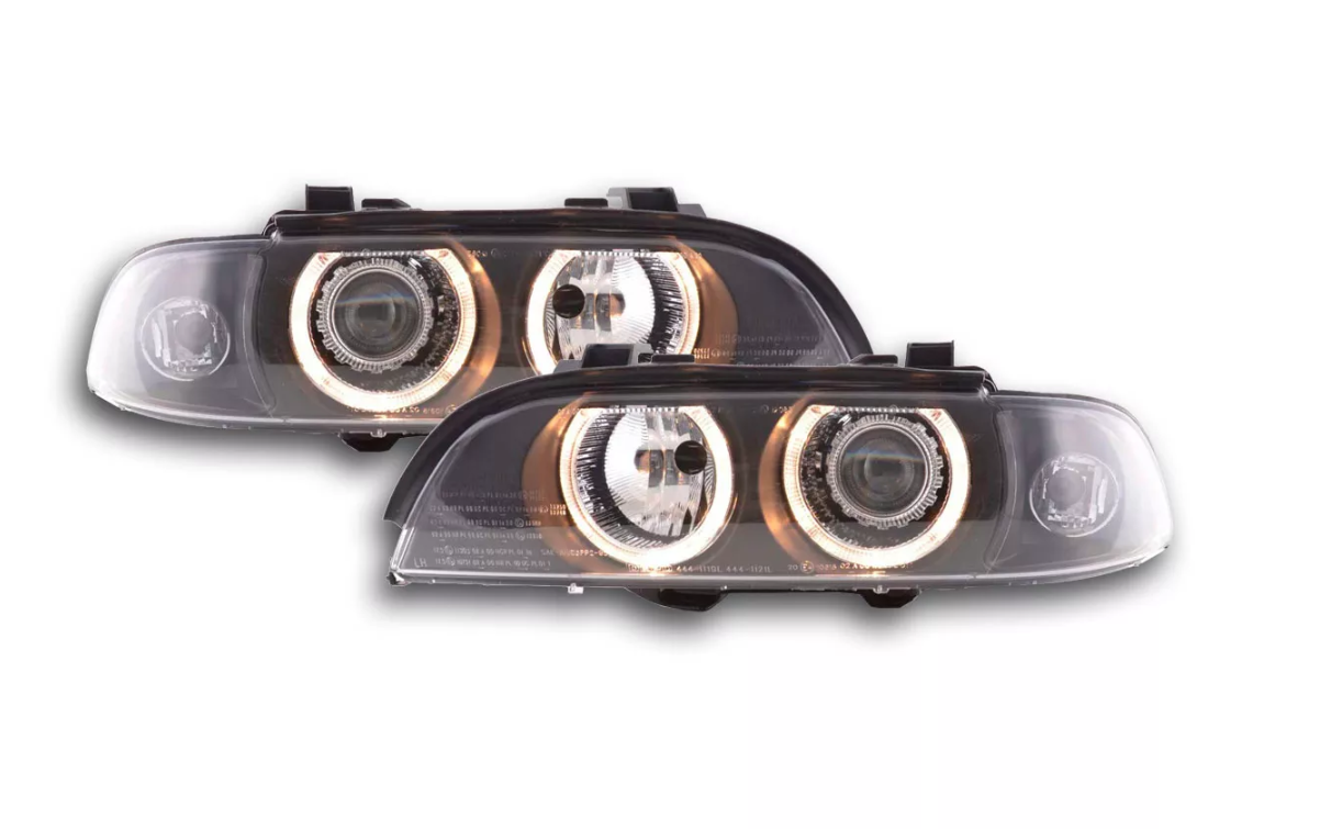 FK LED DRL Angel Eye XENON headlights BMW 5-series E39 95-00 black M5 RHD & LHD