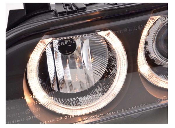 FK LED DRL Angel Eye XENON headlights BMW 5-series E39 95-00 black M5 RHD & LHD