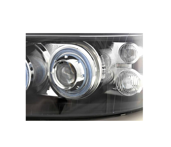 FK Paar LED DRL Halo Eye Scheinwerfer VW Van Camper Transporter T5 03-09 Schwarz