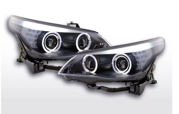 FK LED DRL Projector Halo headlights BMW 5-series E60 E61 05-08 black RHD M5