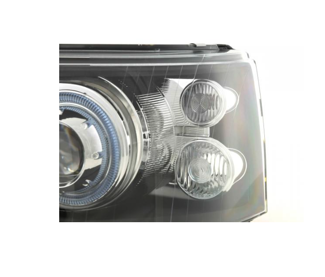 FK Paar LED DRL Halo Eye Scheinwerfer VW Van Camper Transporter T5 03-09 Schwarz