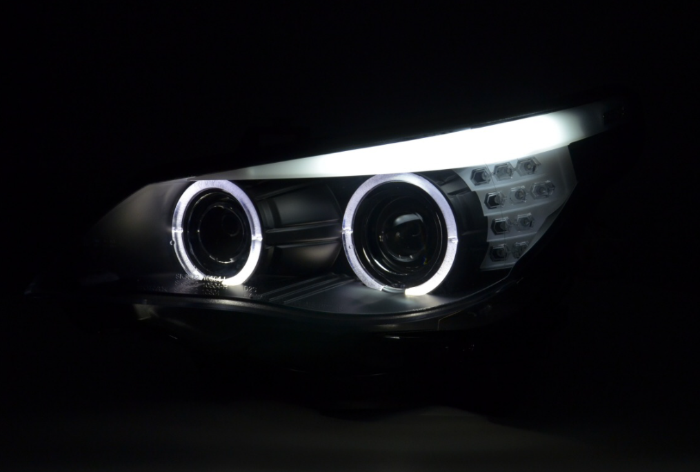FK LED DRL Projector Halo headlights BMW 5-series E60 E61 05-08 black RHD M5