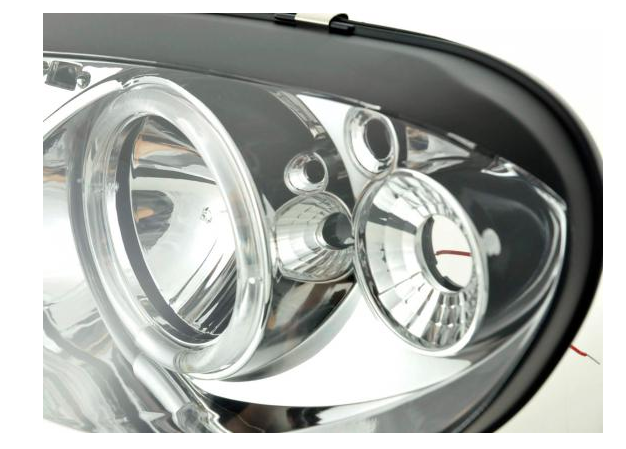 FK Pair Citroen Saxo 00-02 chrome Angel Eye Projector LED Headlights DRL LHD