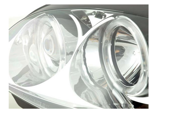 FK Pair Citroen Saxo 00-02 chrome Angel Eye Projector LED Headlights DRL LHD