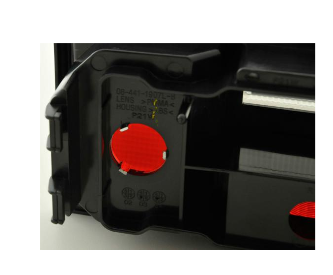 FK Paar VW T2 Transporter Camper 79–90 schwarze LED-Lichtleiste, Rückleuchten, rot, klar