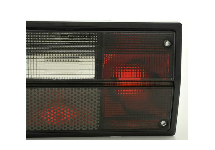 FK Paar VW T2 Transporter Camper 79–90 schwarze LED-Lichtleiste, Rückleuchten, rot, klar