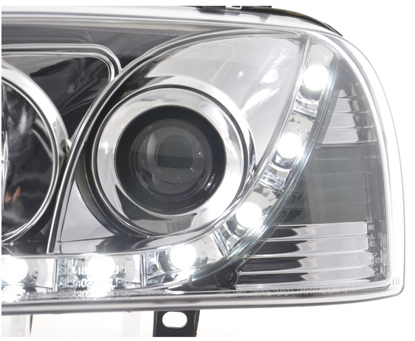 FK Set LED DRL Projector Angel Eye Headlights VW Golf 3 MK3 1HXO 1 EXO 91-97 RHD