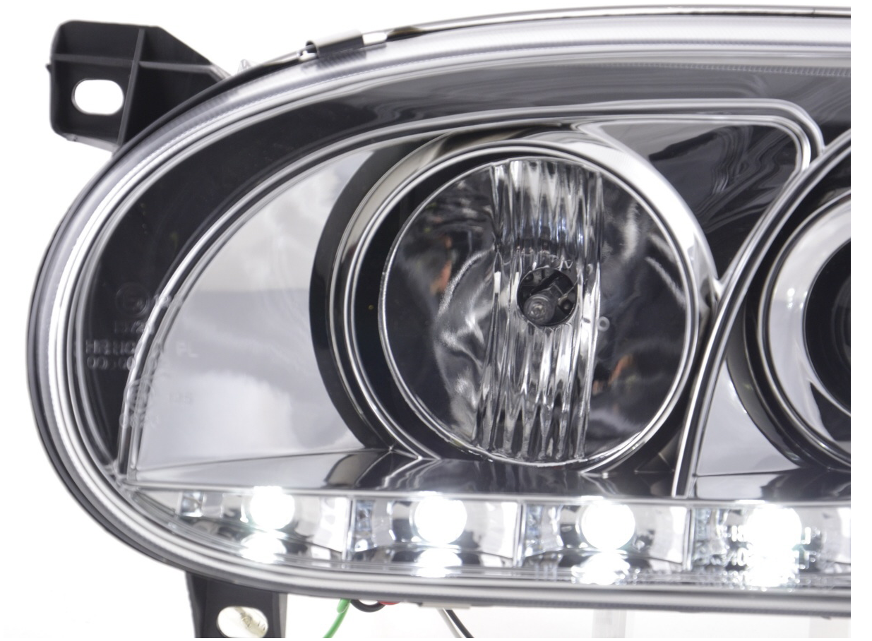 FK Set LED DRL Projektor Angel Eye Scheinwerfer VW Golf 3 MK3 1HXO 1 EXO 91-97 RHD