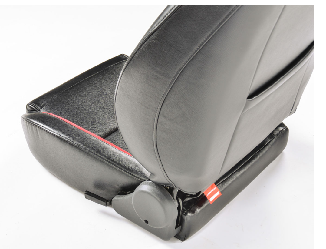 FK Pair of Universal Black & Red Luxury Bucket Sports Seats 4x4 Van Car Camper