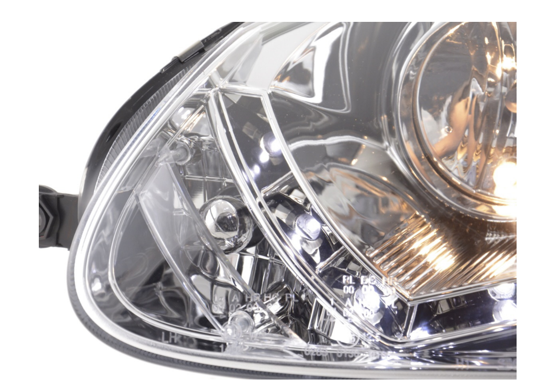 FK Set LED DRL Projektorscheinwerfer VW Golf 5 MK5 03-08 Chrom RHD