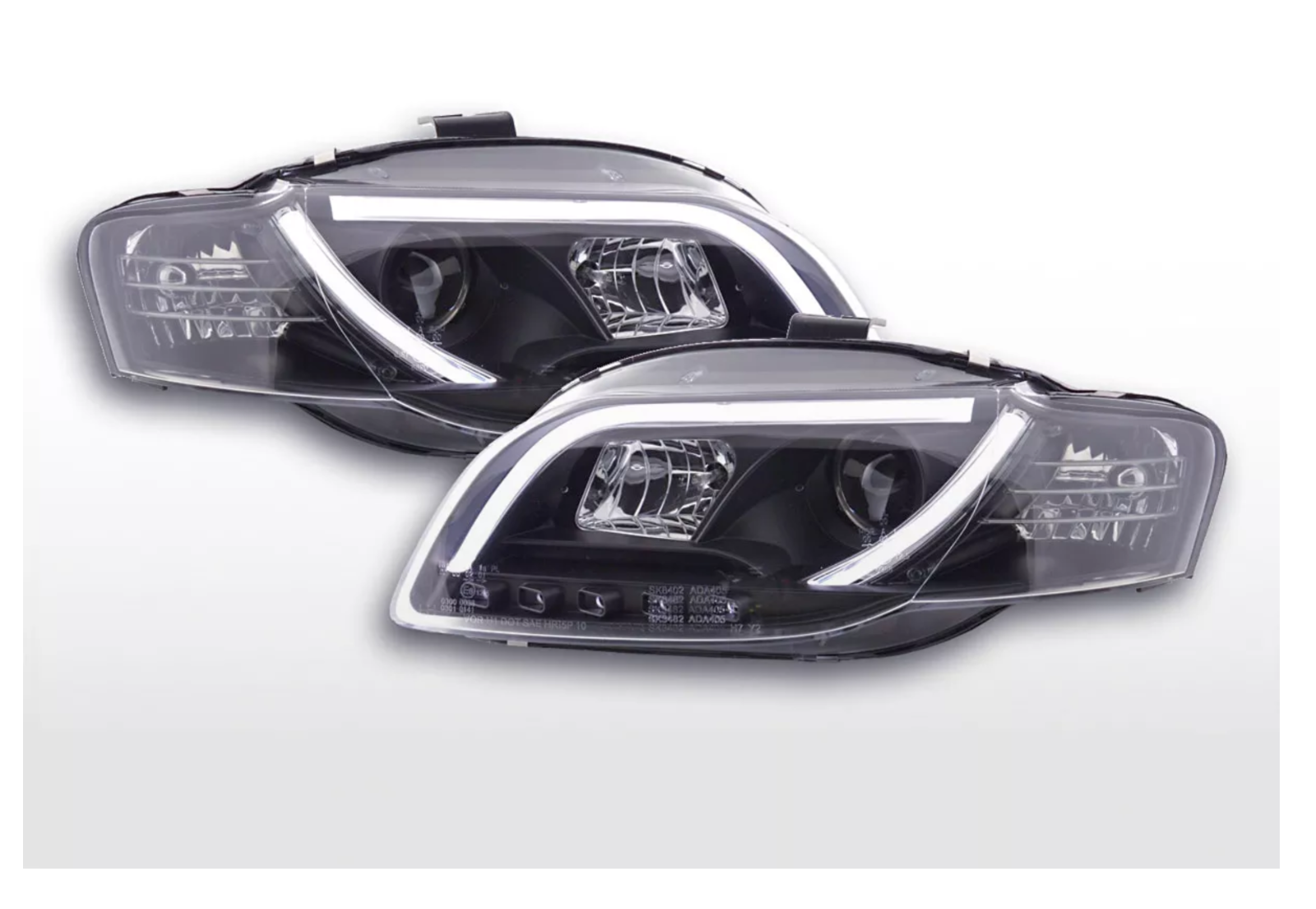 FK Set LED DRL Headlights Halo Projector Audi A4 B7 8E 04-08 black RHD