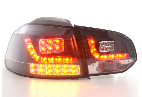 FK Set VW GOLF MK6 6 08-12 1K LED REAR LIGHTS Lightbar RED & BLACK SMOKE LHD