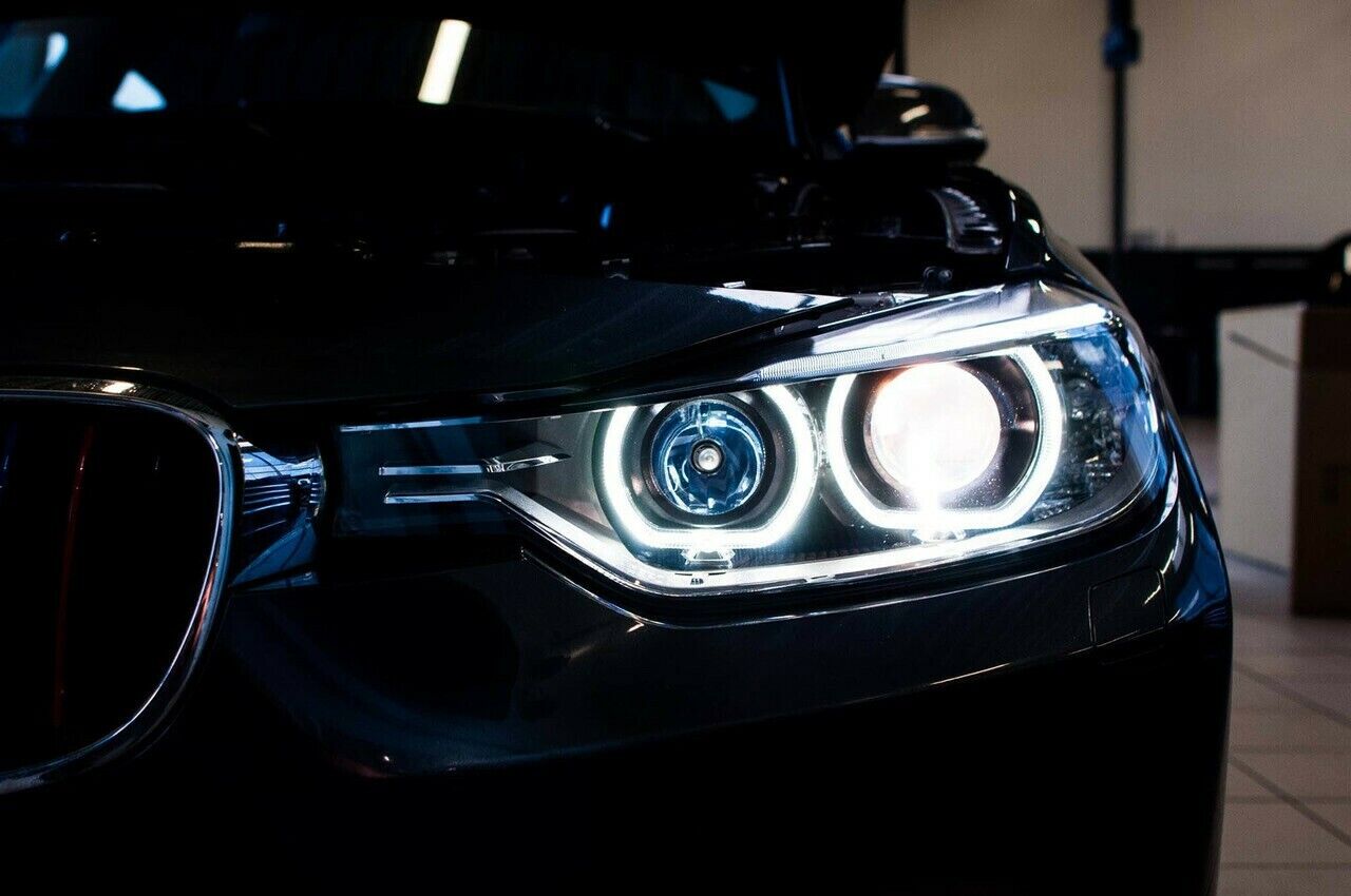 FK Pair LED DRL Halo Projector headlights BMW 3 series F30 / F31 11-15 black LHD