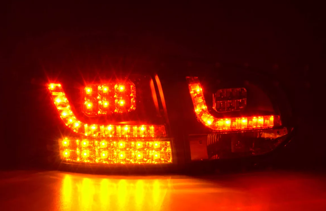 FK Set VW GOLF MK6 6 08-12 1K LED REAR LIGHTS Lightbar RED & BLACK SMOKE LHD