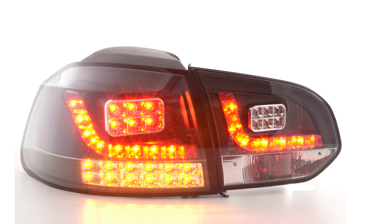 FK Set VW GOLF MK6 6 08-12 1K LED REAR LIGHTS Lightbar RED &amp; BLACK SMOKE LHDAuto &amp; Motorrad: Teile, Auto-Ersatz- &amp; -Reparaturteile, Lichter &amp; Leuchten!