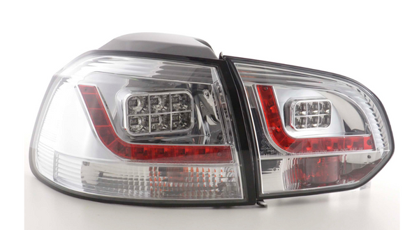 FK Set VW GOLF MK6 6 1K 08-12 LED REAR LIGHTS LAMPS TAIL Clear Chrome LHD