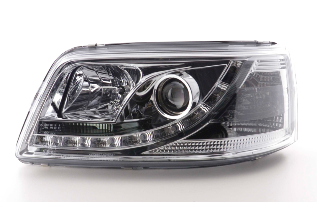 FK Set LED DRL Headlights Halo VW Bus Transporter Van Camper T5 03-09 chrome LHD