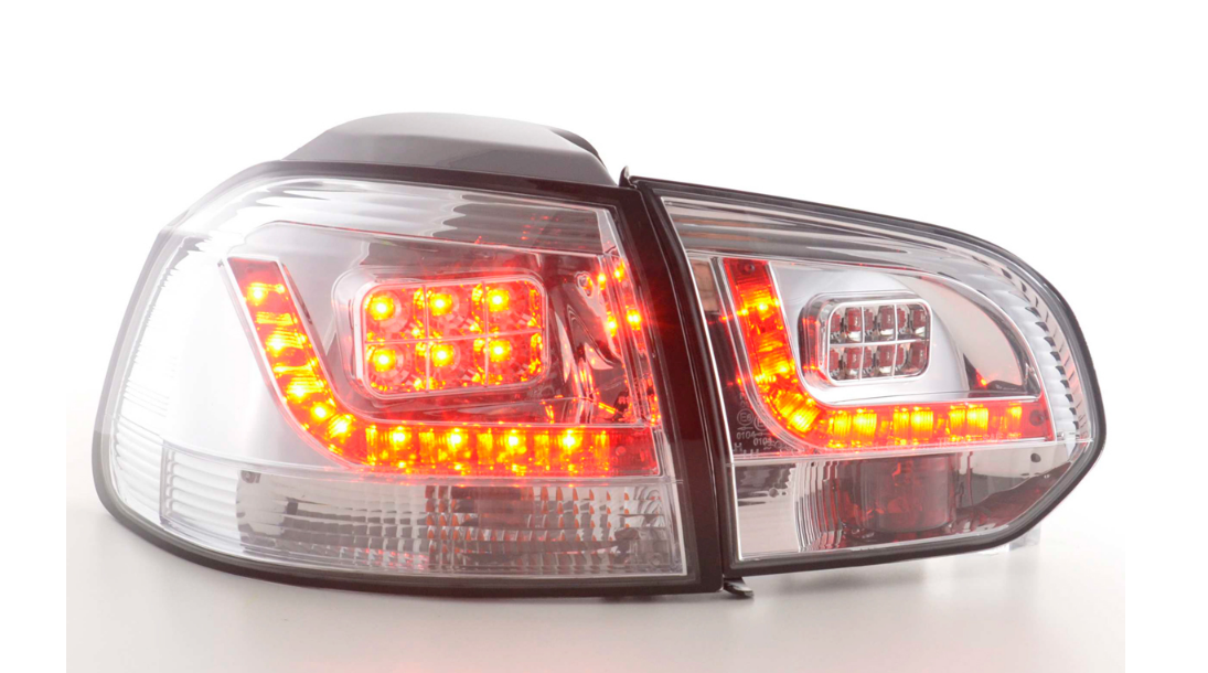 FK Set VW GOLF MK6 6 1K 08-12 LED REAR LIGHTS LAMPS TAIL Clear Chrome LHD