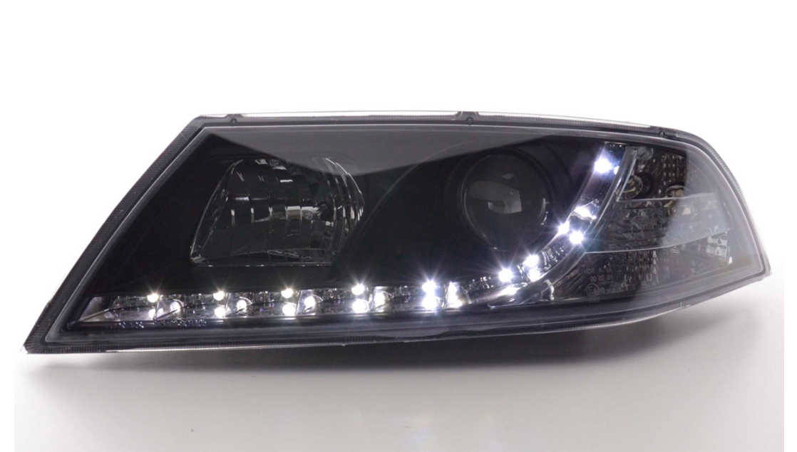 FK Paar LED DRL Projektor Halo-Scheinwerfer Skoda Octavia 2 04-08 1Z MK2 schwarz