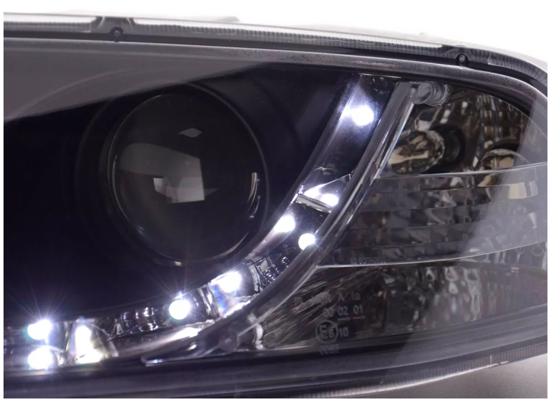 FK Paar LED DRL Projektor Halo-Scheinwerfer Skoda Octavia 2 04-08 1Z MK2 schwarz