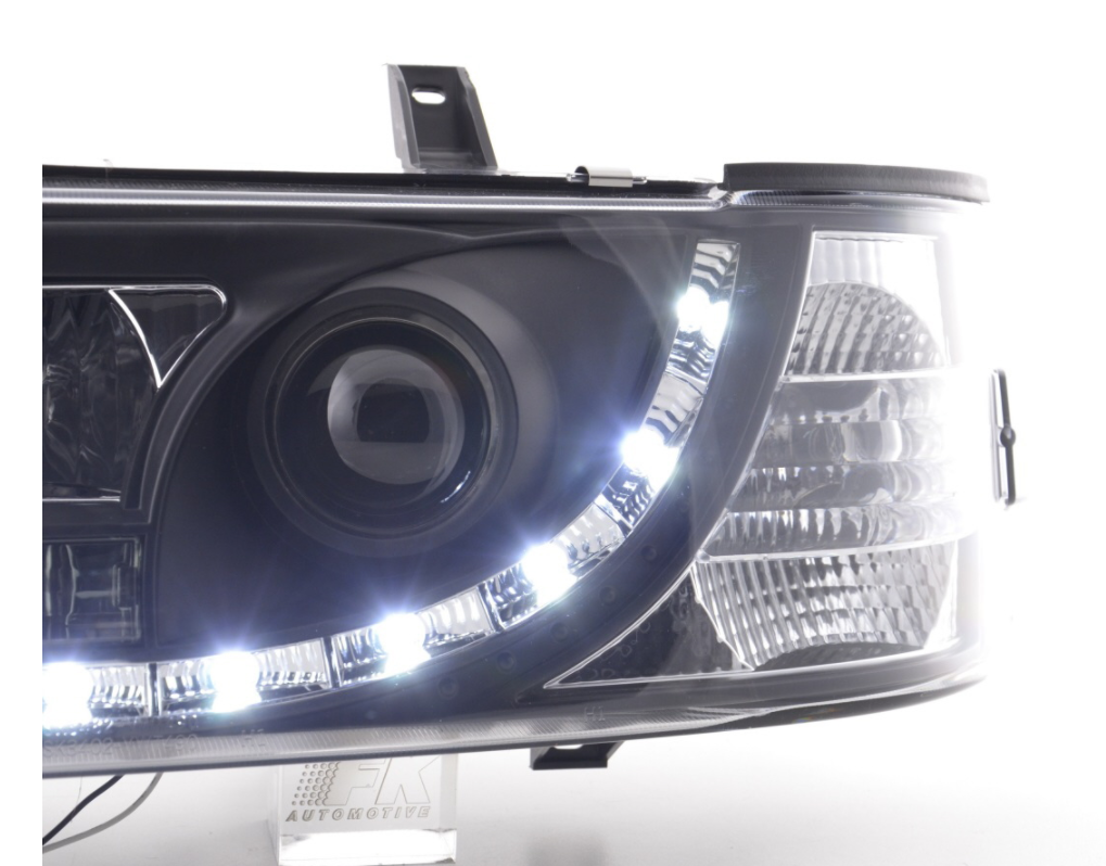 FK LED Devil Eye Projektorscheinwerfer VW Transporter T4 SHORT 90-03 Schwarz RHD