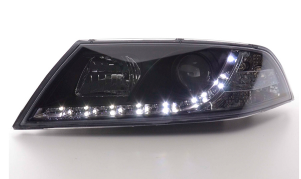 FK Paar LED DRL Projektor Halo-Scheinwerfer Skoda Octavia 2 04-08 1Z MK2 schwarz