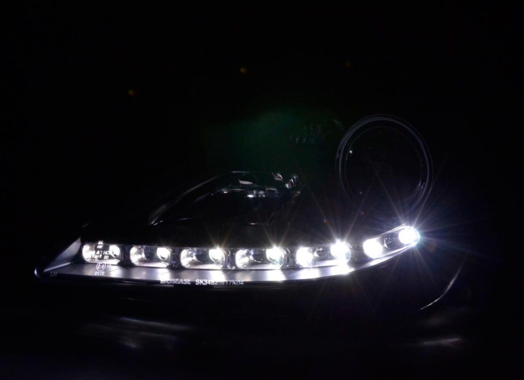 FK Set LED DRL Scheinwerfer Halo Mercedes SLK R171 04-11 Schwarz LHD AMG