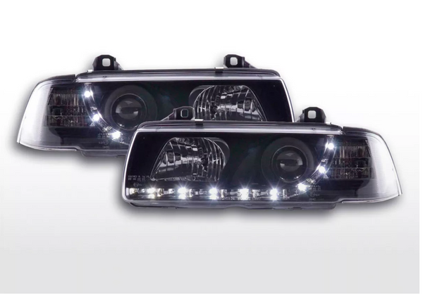 FK LED DRL Headlights Halo Ring BMW 3-Series E36 Coupe Cabrio 92-98 black