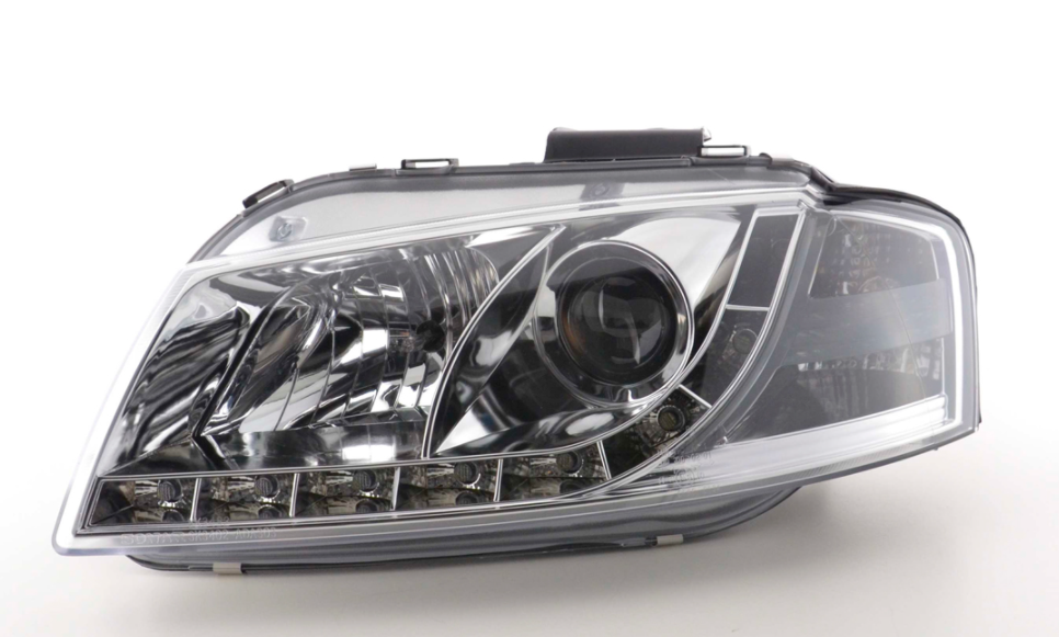 FK Set LED DRL Headlights Halo Projector Audi A3 8P 8PA 03-08 chrome S3 LHD