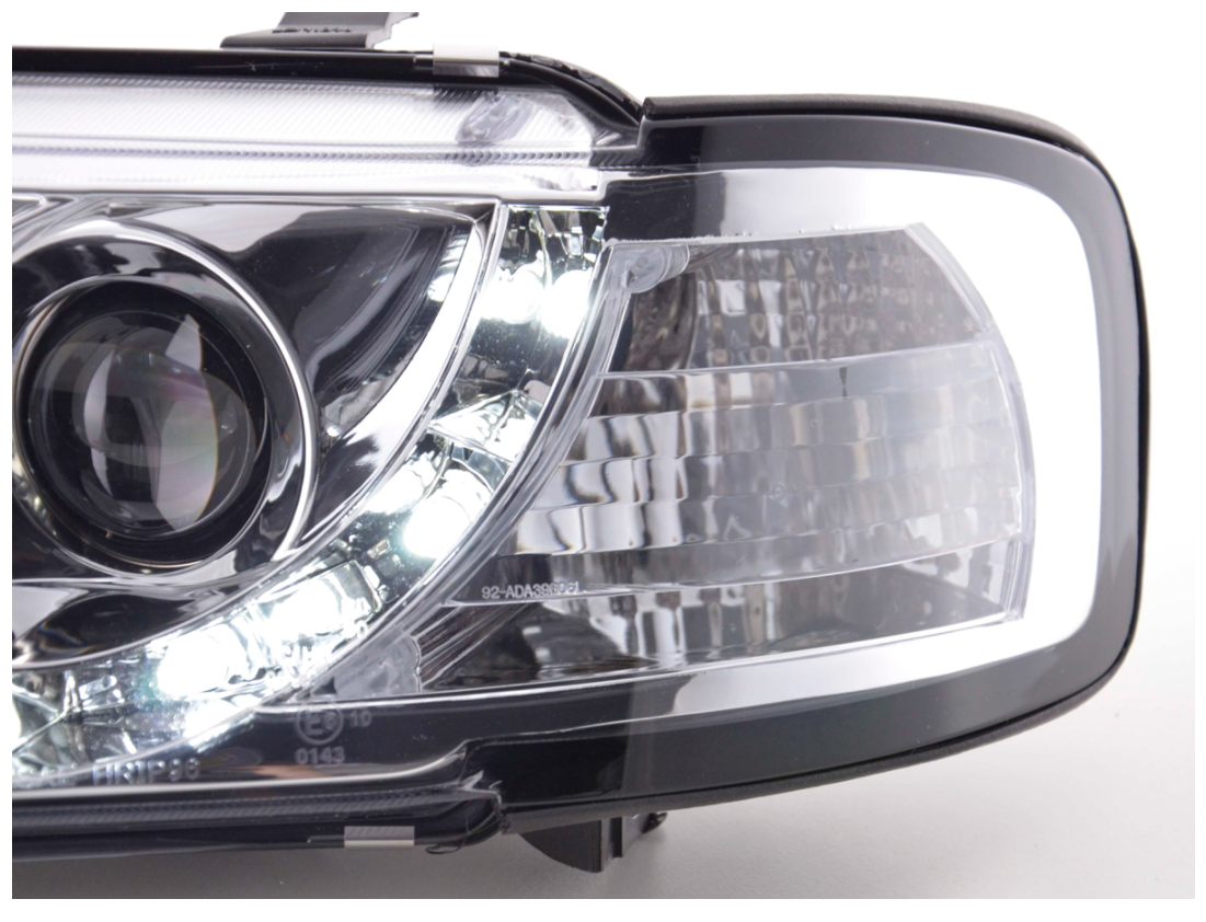 FK LED DRL Halo Projektorscheinwerfer Audi A3 8L 96-00 Chrom S3 LHD