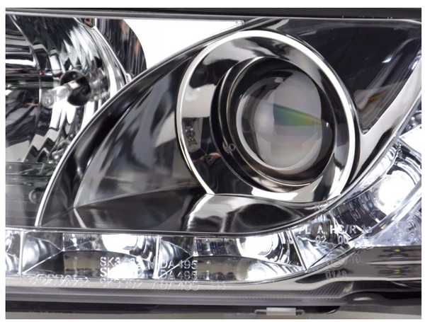 FK LED DRL Lichtleiste Halo Projektor Scheinwerfer Audi A4 B5 8D 94-99 Chrom S4 LHD 