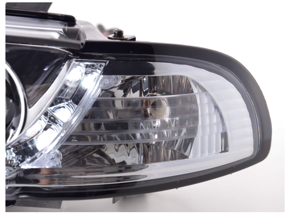 FK LED DRL Lichtleiste Halo Projektor Scheinwerfer Audi A4 B5 8D 94-99 Chrom S4 LHD 