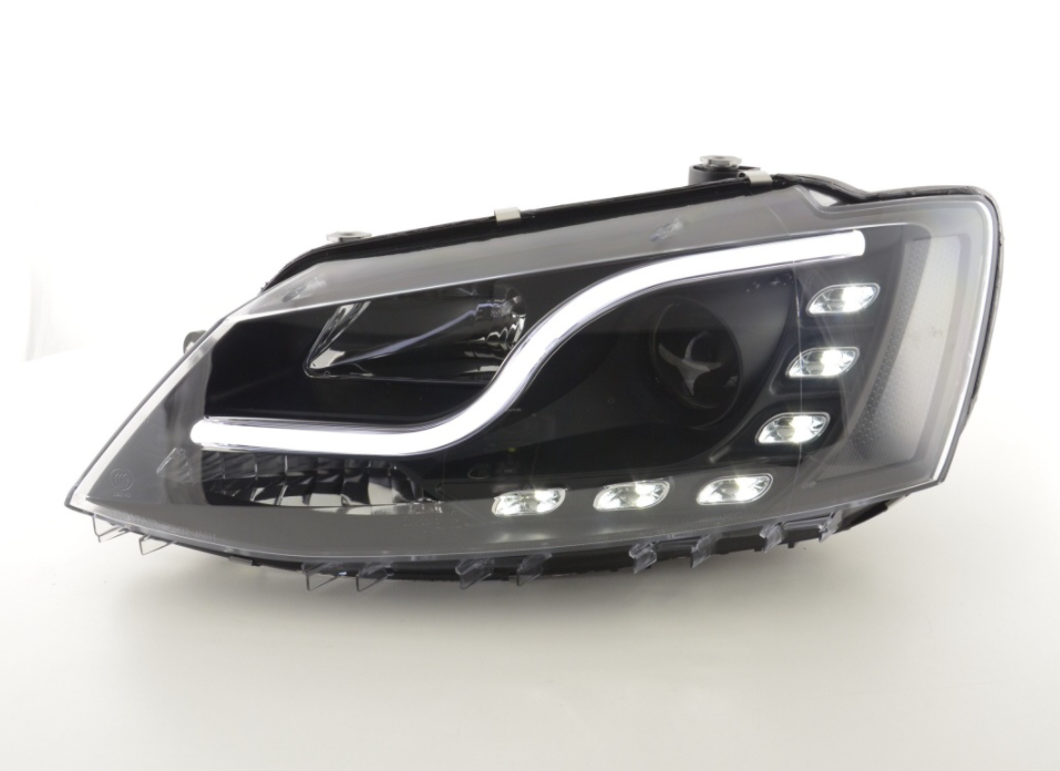 FK LED DRL Angel Eye Lightbar Projektorscheinwerfer VW Jetta MK6 6 11+ schwarz LHD