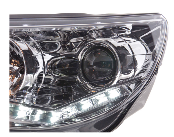 FK Paar LED DRL Projektorscheinwerfer VW Tiguan 5N 07–11 Chrom LHD Plug &amp; Play