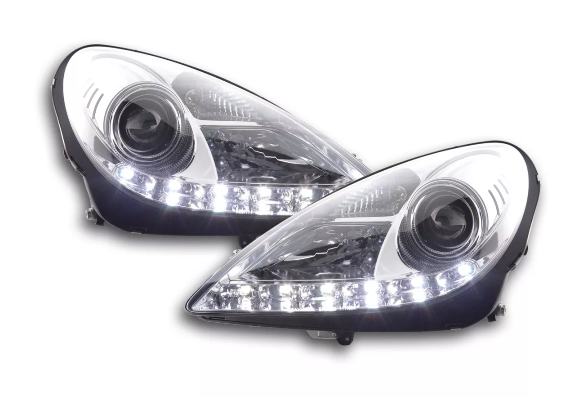 FK Set LED DRL Projector Headlights Mercedes SLK R171 04-11 chrome LHD AMG