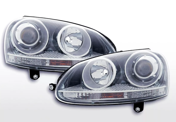 FK Set VW Golf 5 MK5 03-08 LED Devil Eye Project Headlights DRL GTI